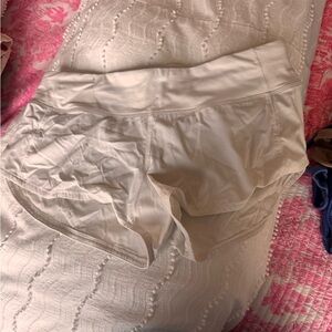 Lululemon Athletica Cream Athletic Shorts